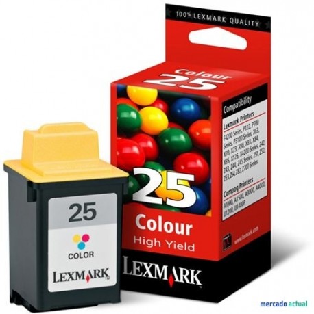 Lexmark cartucho tinta color 25 15M0125E 625pag