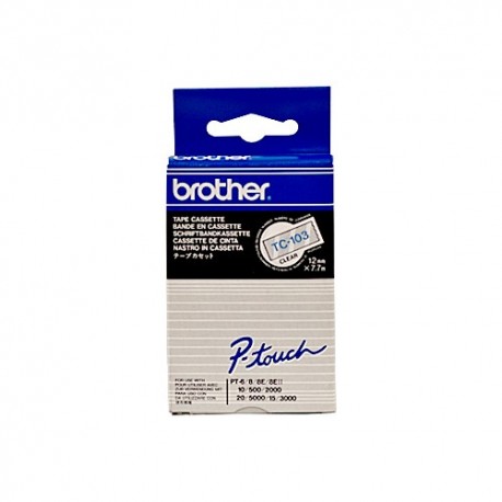 Brother cinta rotula. TC103 azul/trans. 12mm x 7m