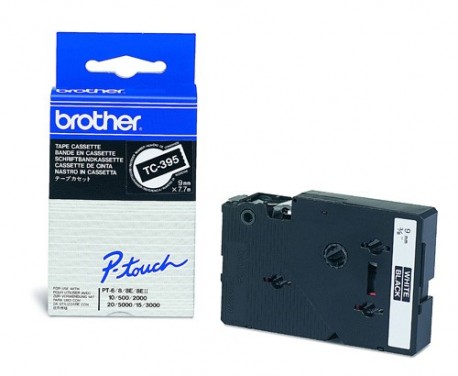 Brother cinta rotulado.TC395 blanco/negro 9mm x 7m