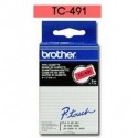 Brother cinta rotuladora TC491 negro/rojo 9mm x 7m