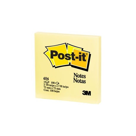 3M Post-it notas 654 76mm x 76mm amarillo