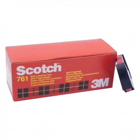 Scotch cinta rotuladora manual 761 6mm x 3m negro
