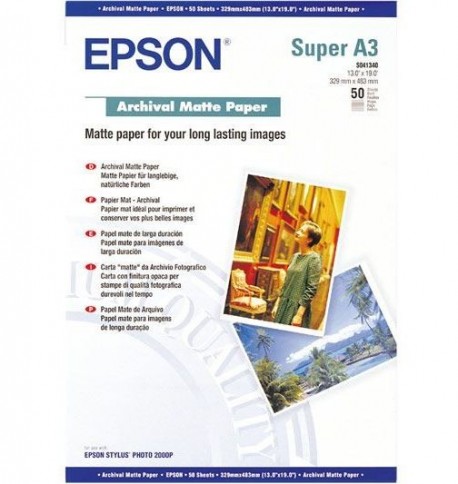 Epson papel S041340 A3+ mate larga duración 192gr.