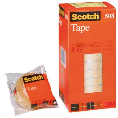 3M Cinta adhesiva transparente Scotch 508 12mm x 33m. encelofanada