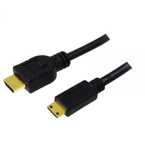 Cable HDMI A - mini HDMI C - 2 metros 1.4 negro - 31932 - hasta 4K@30 Hz (3840x2160)
