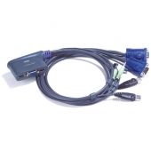 Aten KVM USB 2 puertos switch VGA + audio 2 equipos a 1 puesto de trabajo