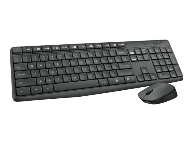 Logitech teclado + raton MK235 - inalámbrico - 2.4 GHz - Spanish color negro