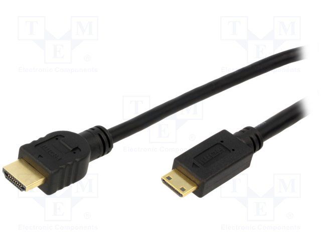 LogiLink cable HDMI A - mini HDMI C - 2 metros 1.4 negro CH0023 - hasta 4K@30 Hz (3840x2160)