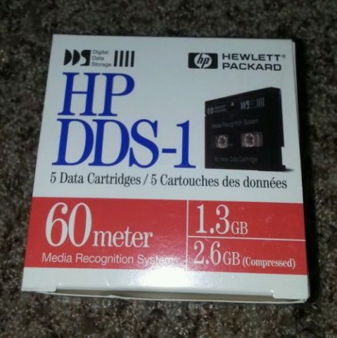 HP cinta de datos 4mm DDS1-60 92283A 1.3Gb a 2.6Gb 60 metros