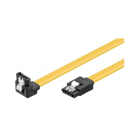 Cable datos SATA 3 (6Gbs) acodado amarillo 95020 0,5 metros