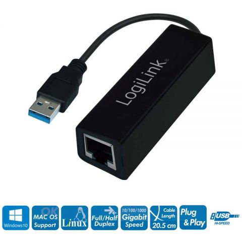LogiLink adaptador USB 3.0 a LAN gigabit UAO184A