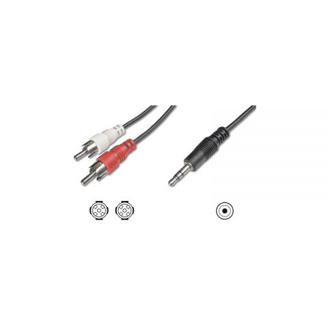 LogiLink cable audio jack 3,5 macho -  2 RCA macho 1,5 m CA01042