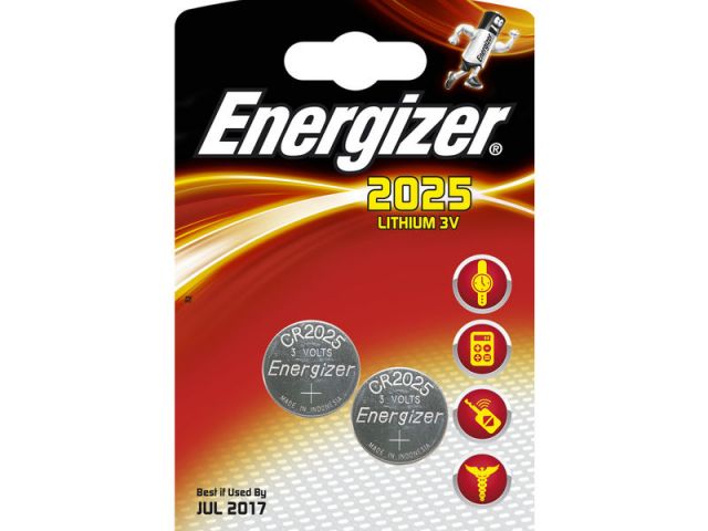 Energizer pilas botón pack 2 unidades - CR2025 - 626981