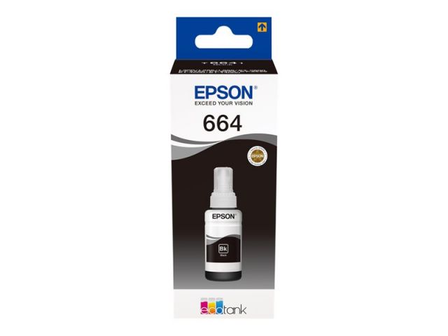 Epson cartucho de tinta tinta negro T6641 70 ml 4.000 páginas para Epson L380, L386, L395, L495, EcoTank ET-2600, 2650, L310, L375, L656,WorkForce ET-4500