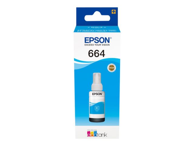 Epson cartucho de tinta tinta cyan T6642 70 ml 6.500 páginas para Epson L380, L386, L395, L495, EcoTank ET-2600, 2650, L310, L375, L656, WorkForce ET-4500