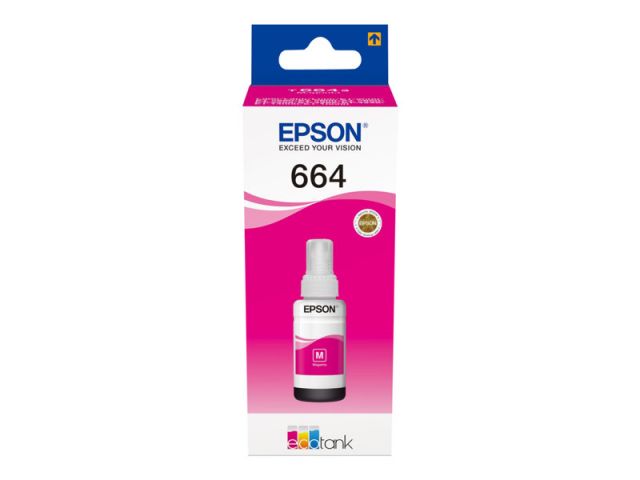 Epson cartucho de tinta tinta magenta T6643 70 ml 6.500 páginas para Epson L380, L386, L395, L495, EcoTank ET-2600, 2650, L310, L375, L656, WorkForce ET-4500