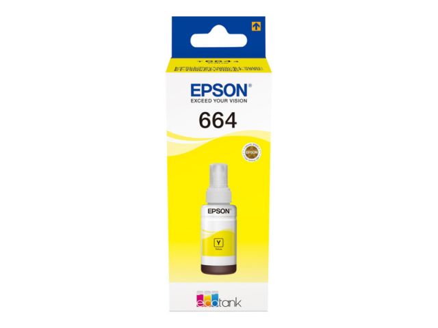 Epson cartucho de tinta tinta amarillo T6644 70 ml 6.500 páginas para Epson L380, L386, L395, L495, EcoTank ET-2600, 2650, L310, L375, L656, WorkForce ET-4500