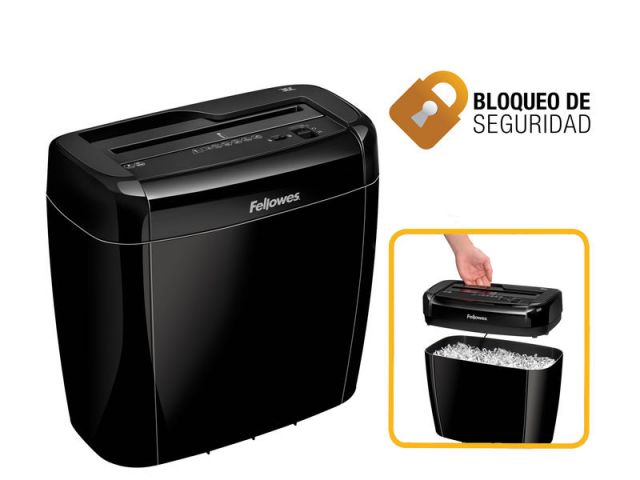 Fellowes destructora 36C 6 hojas partículas 4 x 40mm seguridad P4 12 litros de papelera ciclo de trabajo 2 minutos destruye Clips-Grapas-tarjetas de crédito.