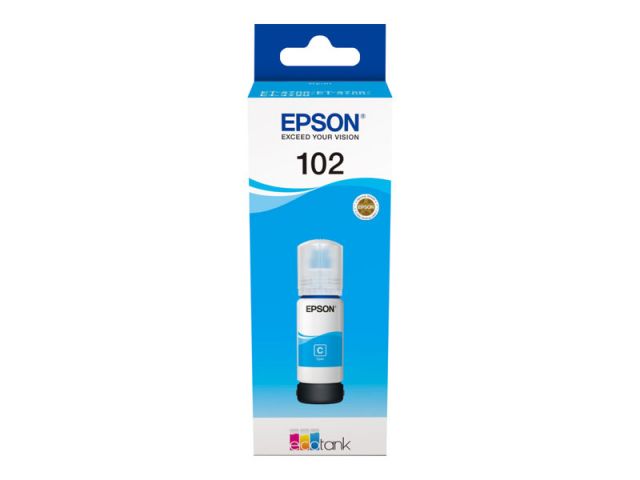 Epson cartucho de tinta tinta cyan 102 C13T03R240 70ml 6.000 páginas para EcoTank ET-2700, 2750, 2751, 2756, 3700, 3750, 4750; Expression ET-2700, 2750, 3700