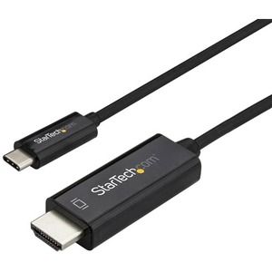 Startech Cable Adaptador USB-C a HDMI 4K 60Hz - CDP2HD2MBNL -  2m -  Conversor de Vídeo USBC - Extremo prinicpal: 1 x Tipo C Macho Thunderbolt 3 - Extremo Secundario: 1 x HDMI Macho Audio/Vídeo digital - Admite hasta3840 x 2160 - Negro