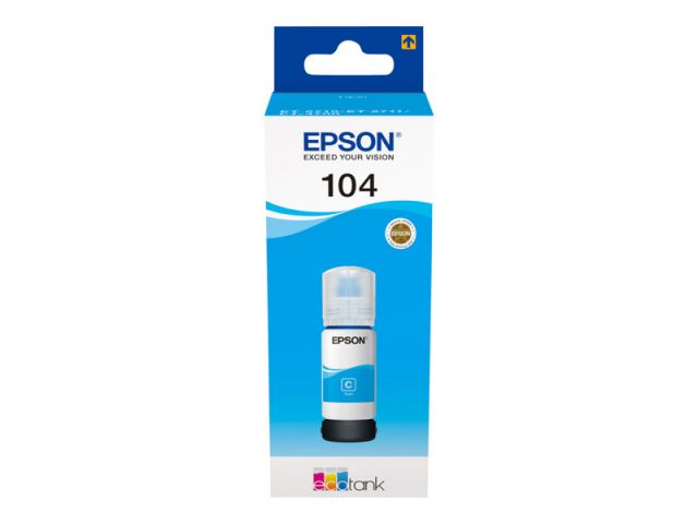Epson cartucho de tinta tinta cyan 104 C13T00P240 65ml 7.500 páginas para EcoTank ET-2710/ 11/ 12/ 14/ 20/ 21/ 26/  -4700/50