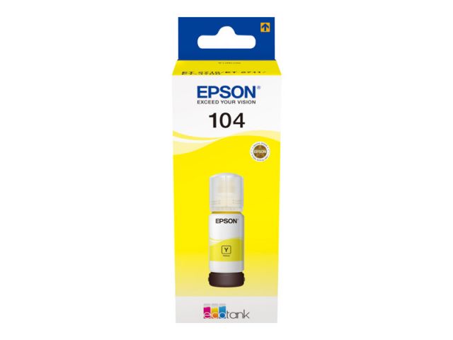 Epson cartucho de tinta tinta amarillo 104 C13T00P440 65ml. 7.500 páginas para EcoTank ET-2710/ 11/ 12/ 14/ 20/ 21/ 26/ -4700/50