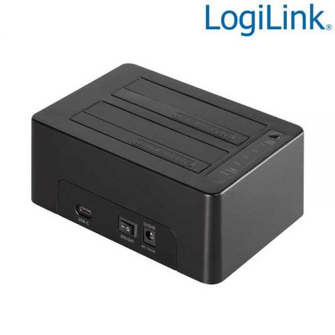LogiLink Docking Station USB 3.1 Gen2 Dual SATA , Clon función QP0028 - Se conecta a 2x 2.5 