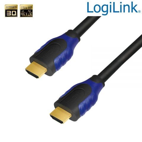LogiLink cable HDMI A - HDMI A 1m. 2.0 4K 60Hz negro con ethernet  CH0061. Admite resoluciones de hasta 4096 x 2160 a 60 Hz, Ultra HD y 4K2K