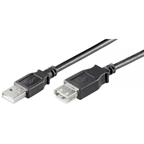 LogiLink Cable USB 2.0 A-A macho-hembra - 2 metros -  negro -  CU0010B