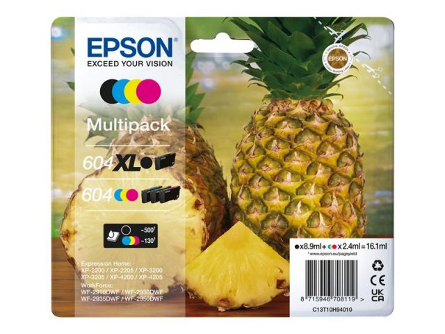Epson cartucho de tinta tinta multipack 604/604XL - C13T10H94020 - para Expression Home XP-2200,2205,3200,3205,4200,4205;WorkForce WF-2910,2930,2935,2950