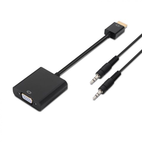 Aisens Conversor HDMI a SVGA + audio jack 3,5 hembra negro 10cm + 1,0m.  - A122-0126