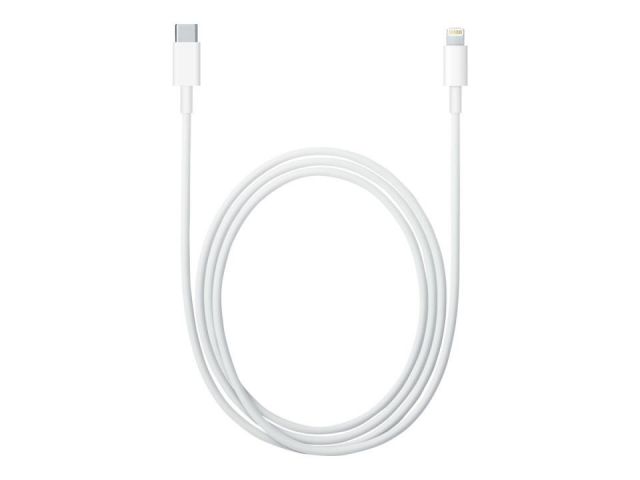 Apple Cable USB-C to Lightning - MUQ93ZM/A?ES - 24 pin USB-C macho a Lightning macho - blanco - 1 m
