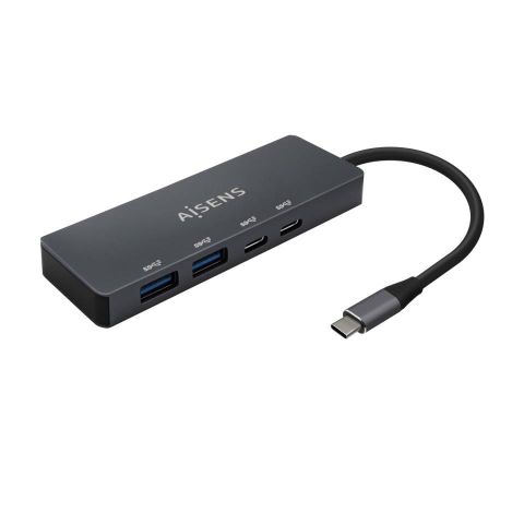 Aisens Hub USB 3.2 GEN1 5G USB-C - USB-C/M-2xUSB-C/H-2xUSB-A/H -  GRIS - 15CM - A109-0744