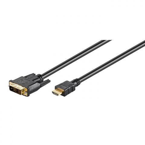 Goobay  Cable HDMI(A) macho a DVI-D macho (18+1) - 1m - bidireccional - 51579  - dorado.