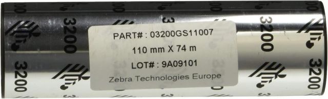 Zebra cinta ribbon transfer cera-resina 110mm x 74 caja 12 unidades 03200GS11007