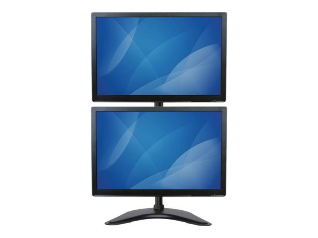 Startech Soporte Vertical de Acero de Servicio Pesado para dos Monitores - Base Ajustable VESA para Pantallas de hasta 27 Pulgadas - Hasta 68,6 cm (27