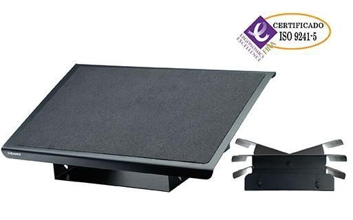 Fellowes Reposapiés metálico 8064101 - 102x560x350mm - basculante - regulable tres alturas  - antideslizante