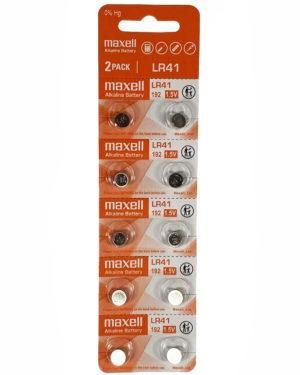 Maxel Pilas LR41 plana alclinas 1,5V LIBRE DE MERCURIO - 192 AG3 392 BLISTER - pack 2 unidades