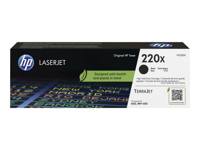 HP Toner negro 220X - W2200X - Alto rendimiento 7.500 páginas para Color LaserJet 4302 - Pro 4202 - MFP 4303