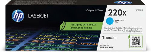 HP Toner cyan 220X - W2200X - Alto rendimiento 5.500 páginas para Color LaserJet 4302 - Pro 4202 - MFP 4303