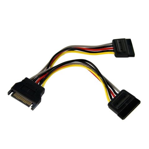 StarTech.com Cable Splitter SATA de alimentación en Y - PYO2SATA - M/H - 15cm - Bifurcador de corriente