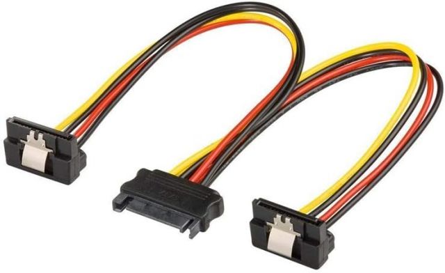 Goobay Cable Splitter SATA de alimentación interno 95115 1 x Sata M a 2 x SAtga H - 90º 0,20cm