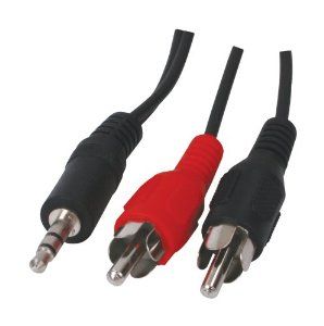 Cable audio jack 3,5mm macho - 2RCA macho 1,50m