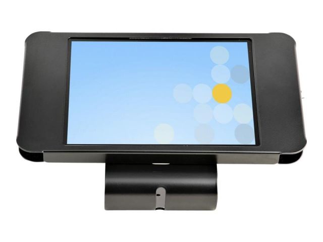 StarTech.com Soporte tablet 10.5” compatible VESA Mount 100 x 100 mm - Wall Mount Tablet Enclosure - Security POS Tablet Stand -SECTBLTPOS2 - bloqueable - acero - negro - interfaz de montaje: 100 x 100 mm - se puede instalar en la pared y escritorio