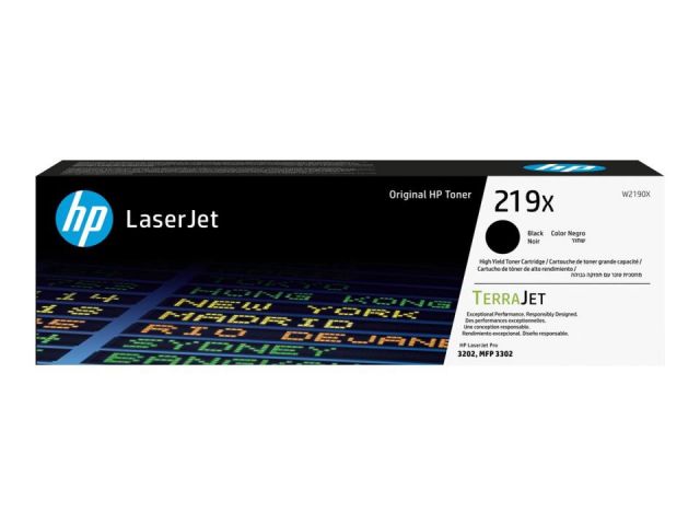 HP 219X - Alto rendimiento - negro - original - LaserJet - cartucho de tóner (W2190X) - para Color LaserJet Pro MFP 3302fdn
