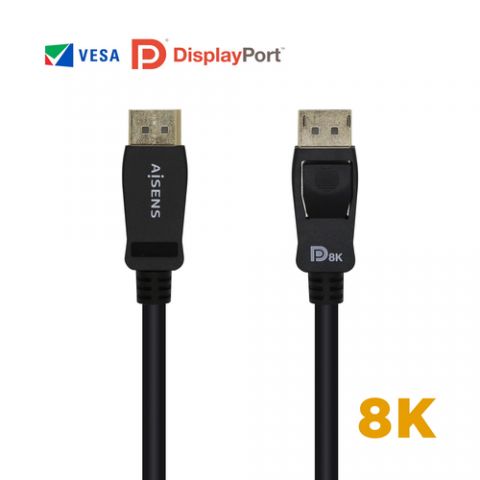 Aisens Cable DisplayPort  1.4 - 8K@60HZ  DP/M-DP/M - macho- macho- negro - A149-0431 1.0 metro
