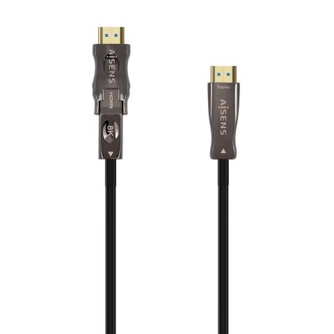 Aisens cable HDMI - A/M-A/M - A153-0644 - V2.1- 15 metros- negro- AOC desmontable- ultra alta velocidad HEC 8K@60HZ4K@120HZ 4:4:4 48GBPS