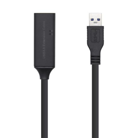 Aisens- cable USB 3.0- prolongador con amplificador de señal- tipo A/M-A/H- 5 metros- A105-0407- negro-