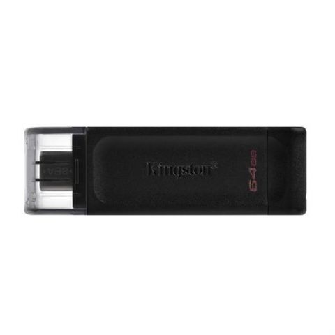 Kingston pendrive Datatraveler- DT70- 64GB- con tapa protectora y ranura para colgar- USB-C- 3.2- negro-