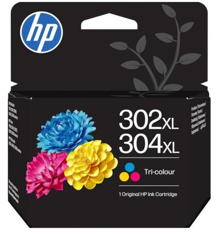 HP Cartucho de tinta color 302XL/304XL - B7RT8AE - 300 paginas - para HP DeskJet 1110, 2130, 2600, 3630, 3700 series, HP ENVY 4520, 5010, 5020, 5030, 5050 series, HP OfficeJet 3830, 4650, 5200 series